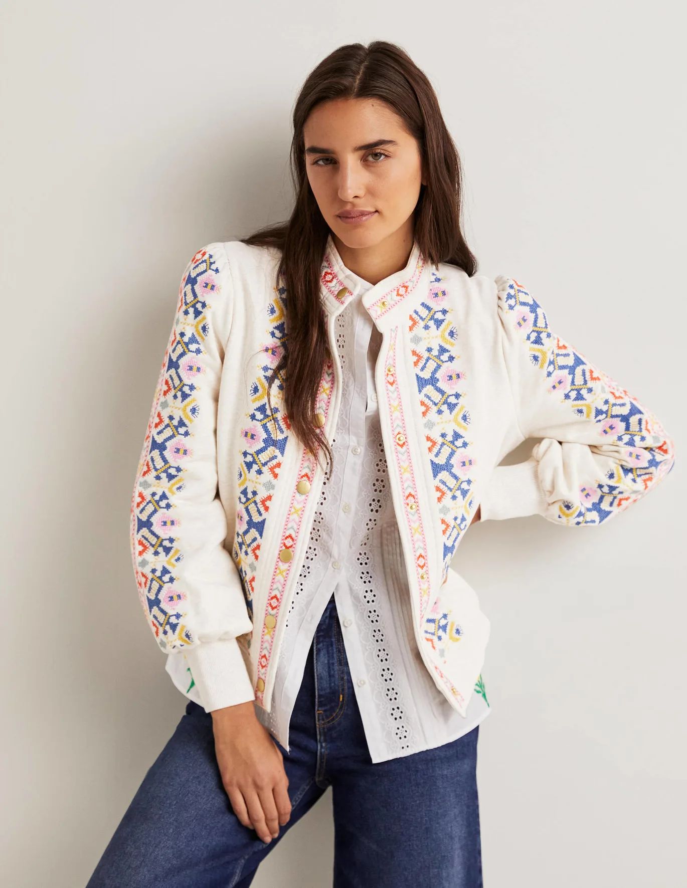 Embroidered Jersey Jacket | Boden (US)