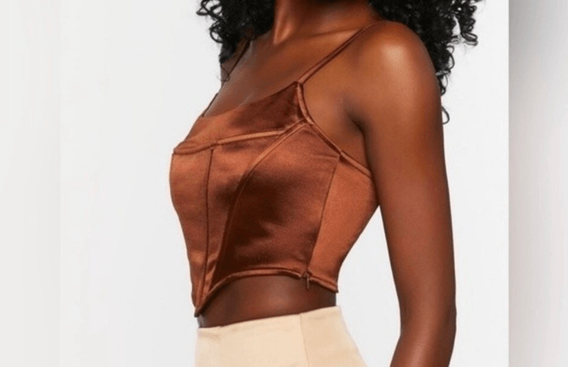 Forever, 21 women’s brown satin corset, crop top size medium | eBay US