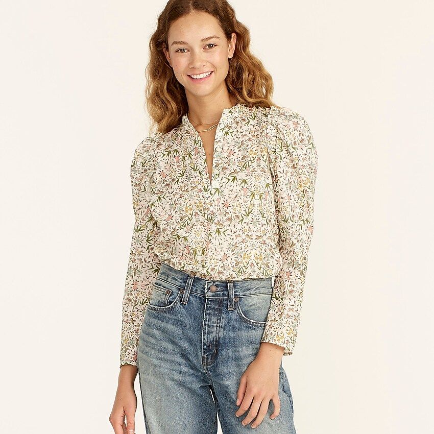 Puff-sleeve top in Liberty® Tapestry floral | J.Crew US
