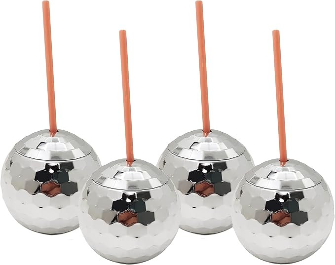Disco Ball Cup with Lid, Straw, Name Tag, Cocktail Cup for Bachelorette Party Decorations, Fun Th... | Amazon (US)
