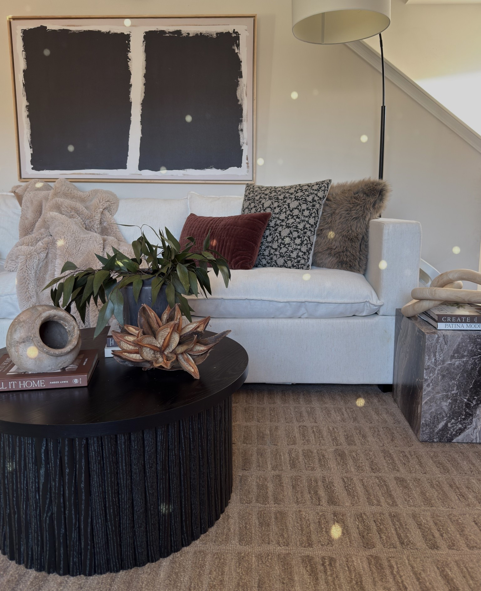 This art is nearly identical to the Crate & Barrel piece… except it’s an Etsy download!!! 
Moody modern home, coffee table styling, washable cloud couch, performance sofa, Loloi Bradley, marble end table

#LTKHome #LTKSaleAlert