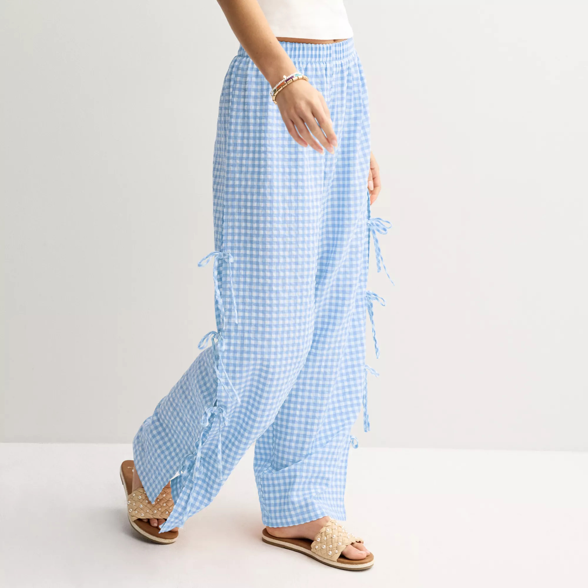 Juniors' Threads Of Luxx Boxer Pants With Bow Tie Side Closure | Kohl's