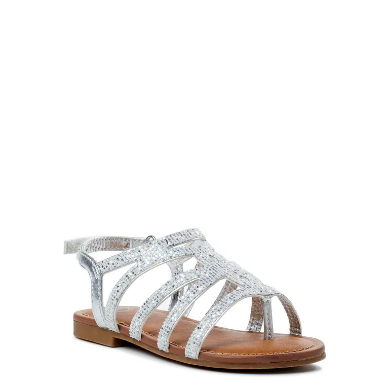 Wonder Nation Toddler Girls Rhinestone Sandal, Sizes 7-12 - Walmart.com | Walmart (US)