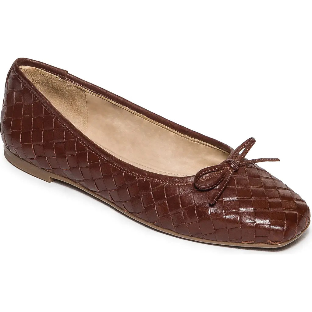 Bernardo Footwear Gwynn Woven Ballet Flat in Mahogany at Nordstrom, Size 10 | Nordstrom