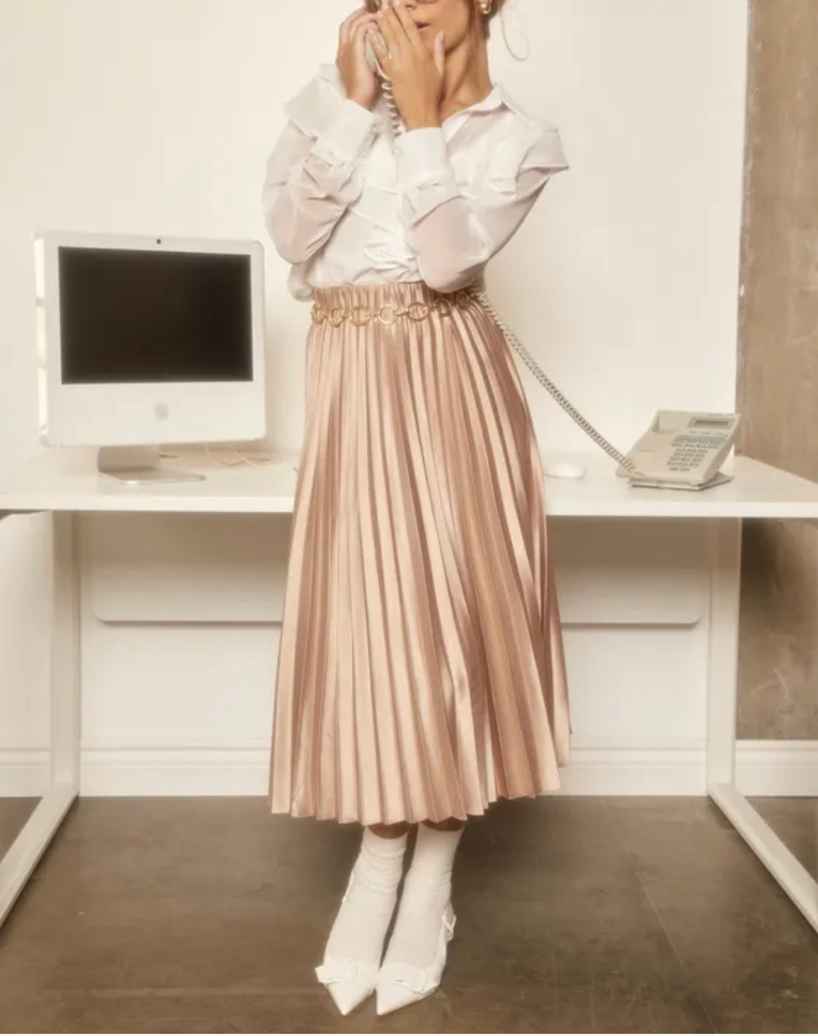 The Pleat and Greet Champagne Pleated Satin Midi Skirt is under $50.

Keywords: Fall outfits, Fall outfit, midi skirt, maxi skirt, holiday skirt, party skirt, party outfit, pleated skirt, champagne skirt, leather skirt, work outfit, work wear, day skirt, day outfit, day date, date night, leather skirt, floral print skirt, plaid skirt, mini skirt 

#LTKsalealert #LTKparties #LTKfindsunder50