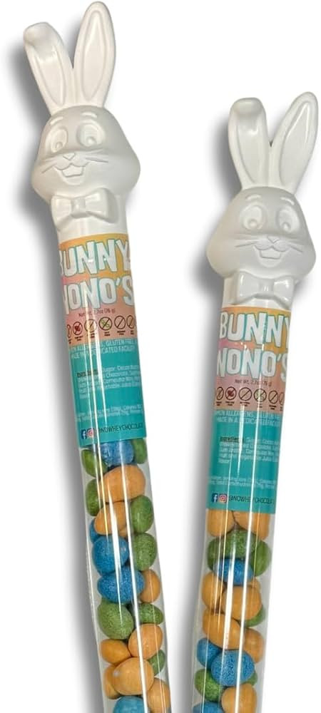 Vegan, Gluten Free Bunnies (2 Pack) Chocolate Candy Filled Easter Tubes | Dairy Free Chocolate Ea... | Amazon (US)