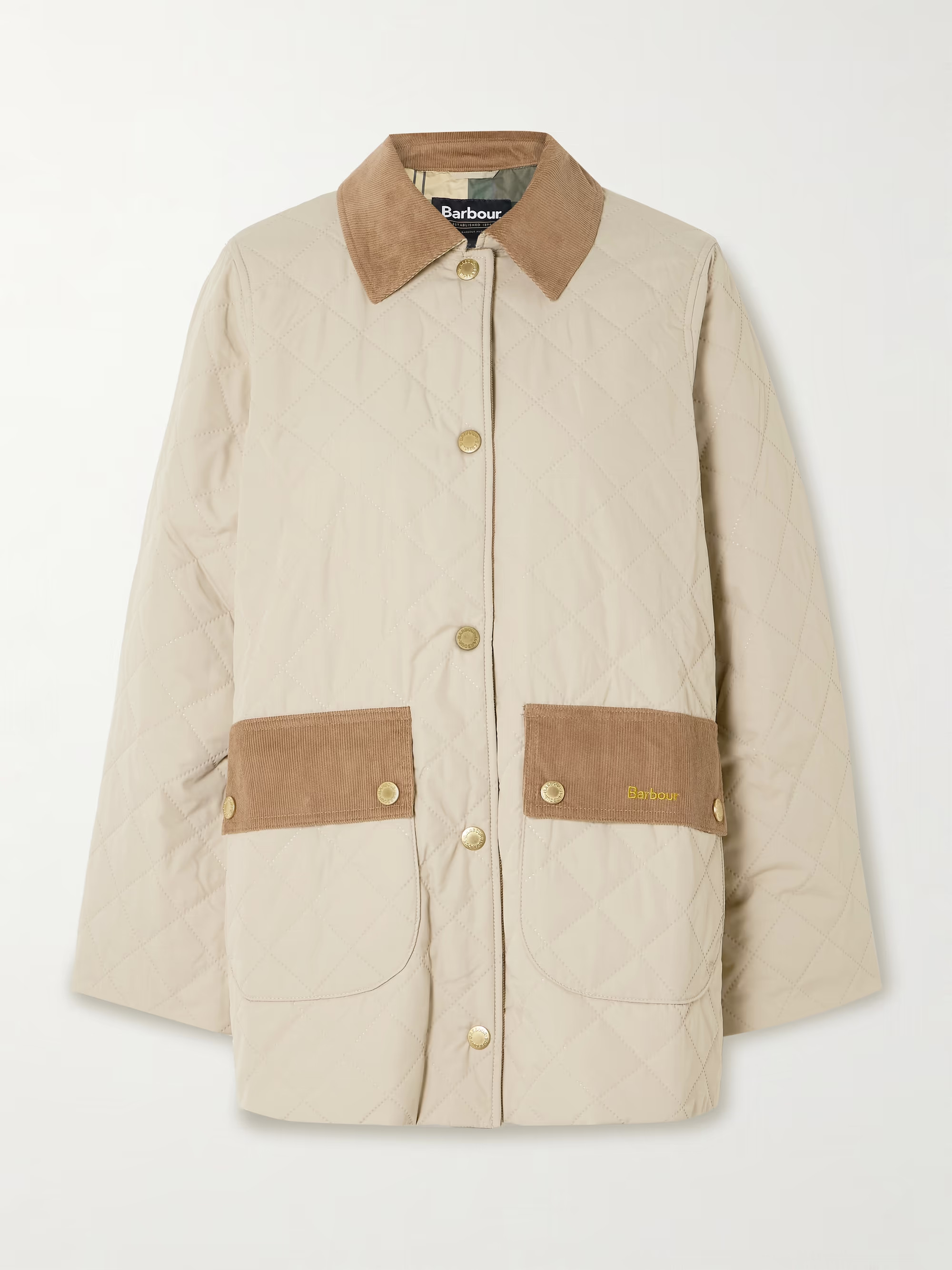 Corinne cotton corduroy-trimmed quilted shell jacket | NET-A-PORTER (US)
