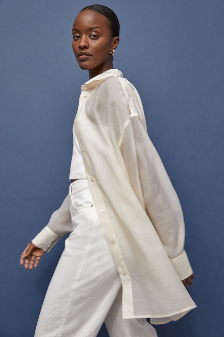Airy lyocell-blend shirt | H&M (UK, MY, IN, SG, PH, TW, HK)