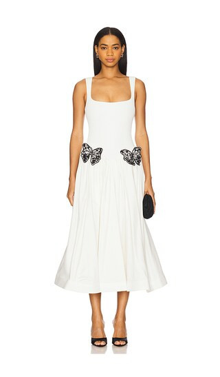 PatBO Merian Knit Midi Dress in White. - size XL | Revolve Clothing (Global)