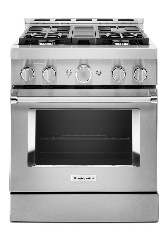 KitchenaidÂ® 30" Smart Commercial-Style Gas Range With 4 Burners In Stainless Steel, KFGC500JSS | KitchenAid Canada