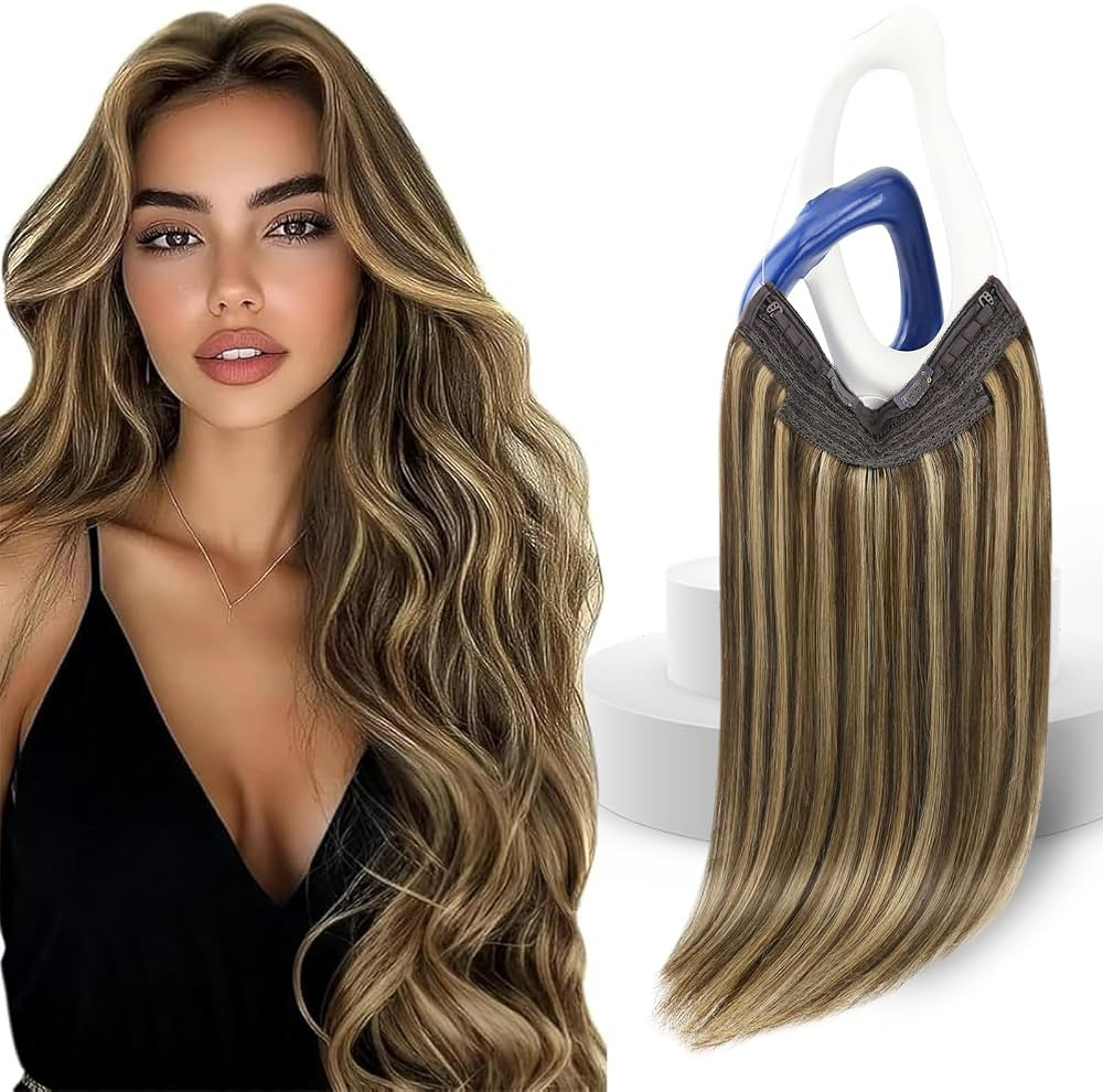Sunny Hair Wire Hair Extensions Real Human Hair Fish Line Human Hair Extensions Invisible Wire Ex... | Amazon (US)
