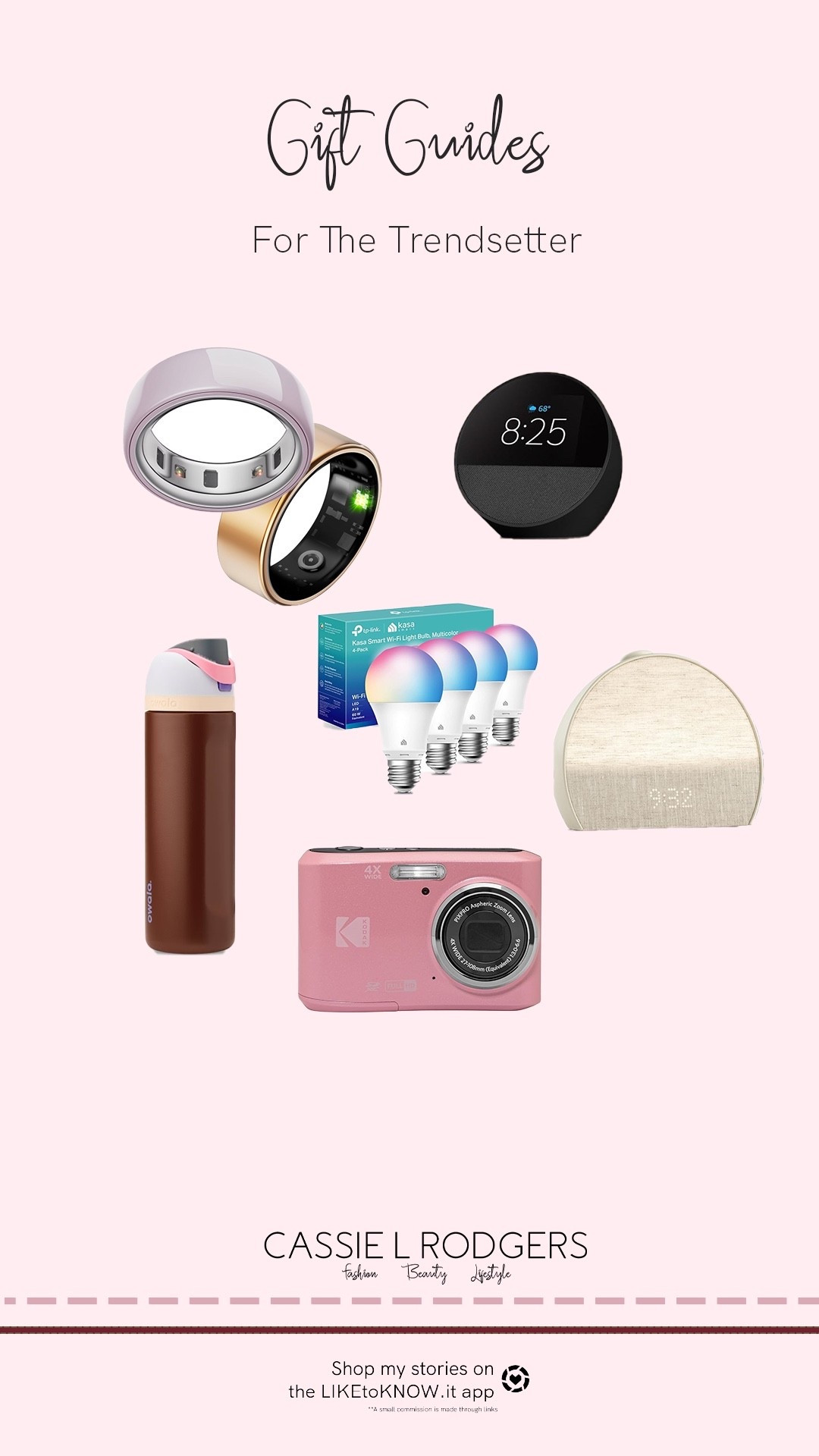 Trendy gifts for your trend obsessed family member, owala water bottle, smart home necessities, fit rings, digital camera 

#LTKHoliday #LTKGiftGuide