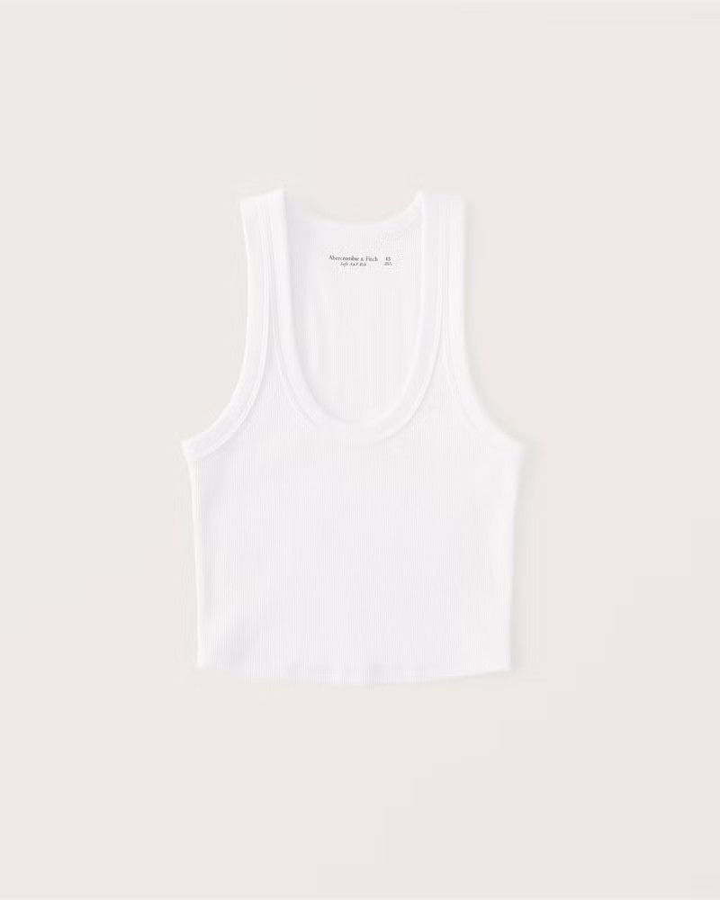 Abercrombie & Fitch Women's Essential Scoopneck Tank in White - Size XL | Abercrombie & Fitch (US)