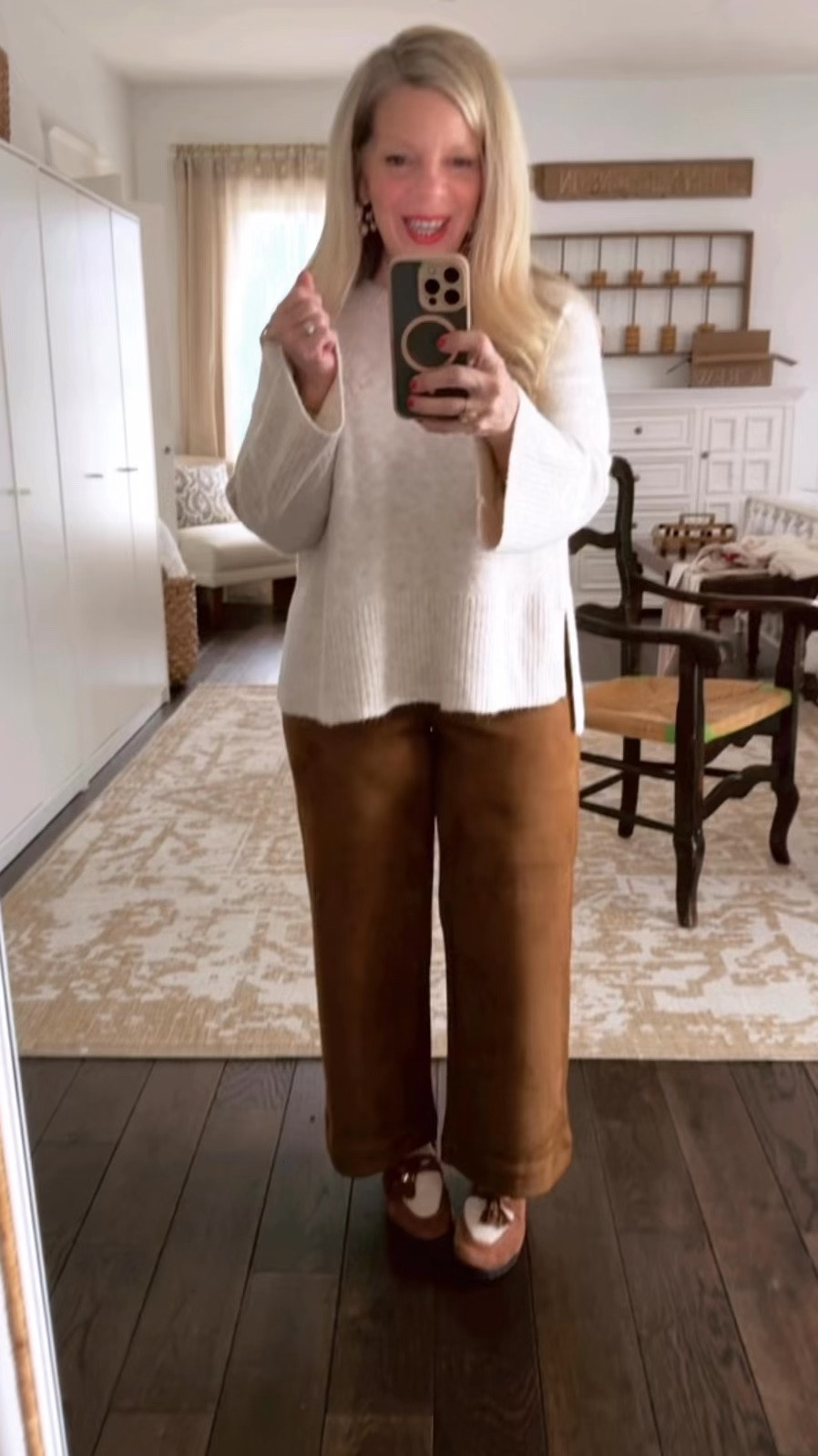 The cutest coziest outfit with these microsuede pants and this cozy sweater! 

#LTKMidsize #LTKPetite #LTKOver40