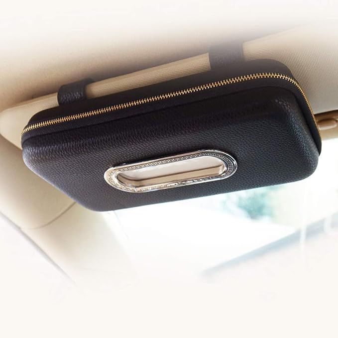 Car Tissue Holder, Sun Visor Napkin Holder, Car Visor Tissue Holder, Luxury PU Leather Backseat T... | Amazon (US)