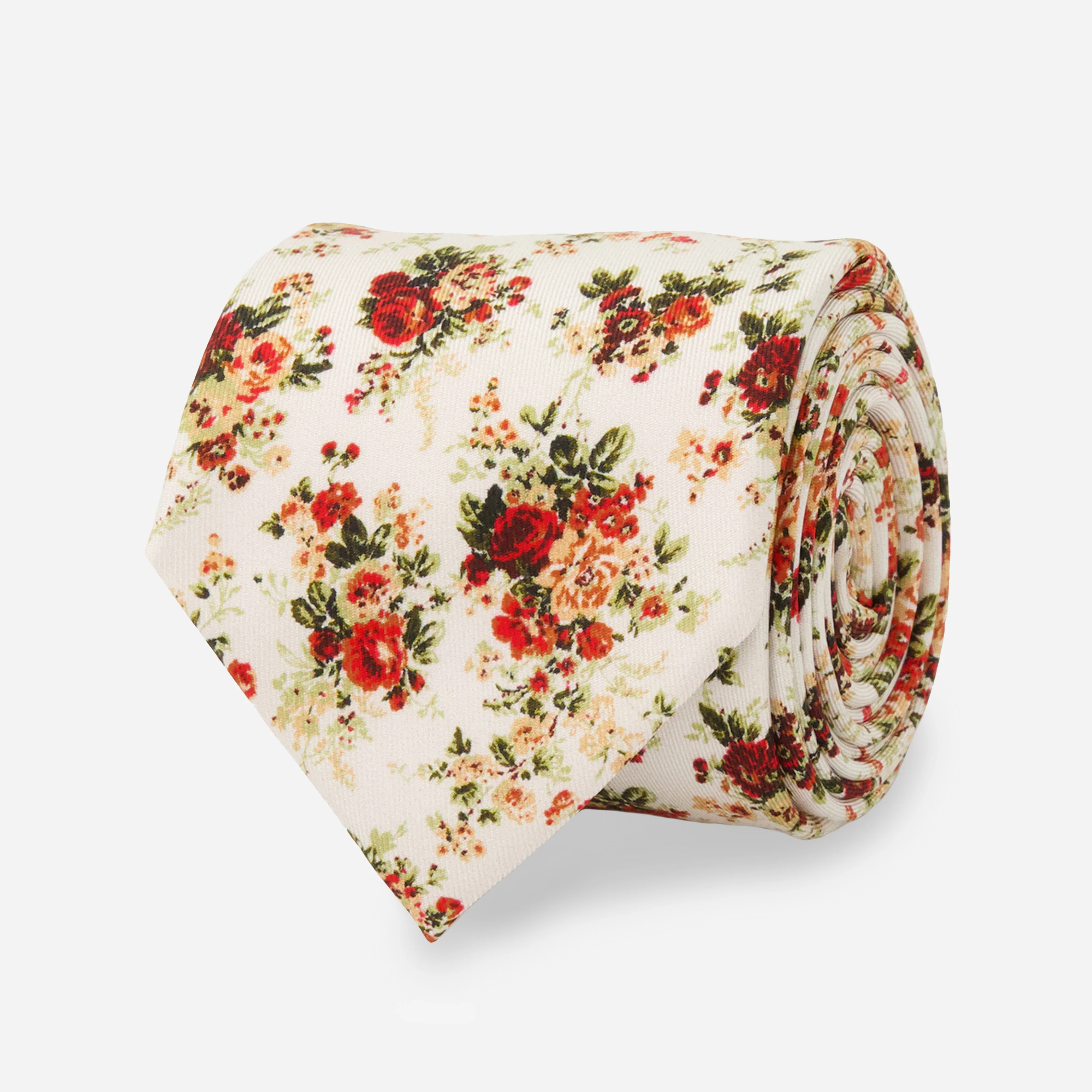 Laura Ashley X Tie Bar Ashfield Roses White Tie | Silk Ties | Tie Bar | The Tie Bar