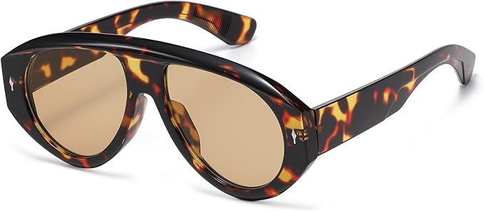 VANLINKER Trendy Oversized Retro Vintage Aviator Sunglasses for Women Men Designer Shades VL9936 | Amazon (US)