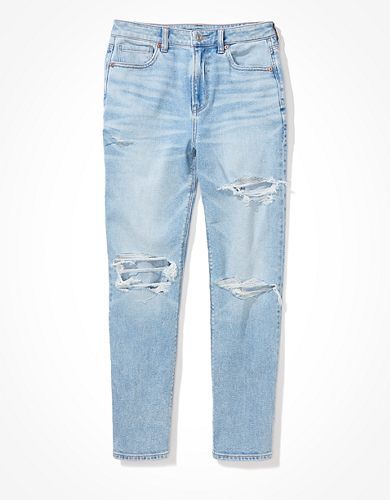 AE Stretch Straight Mom Jean | American Eagle Outfitters (US & CA)