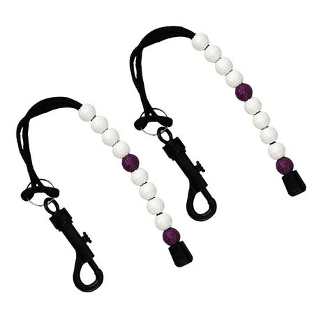 2PCS Golf Beads Count Stroke Counter Counting Bracelet 12mm Diameter White Beads with Clip for Golf Accessories | Walmart (US)
