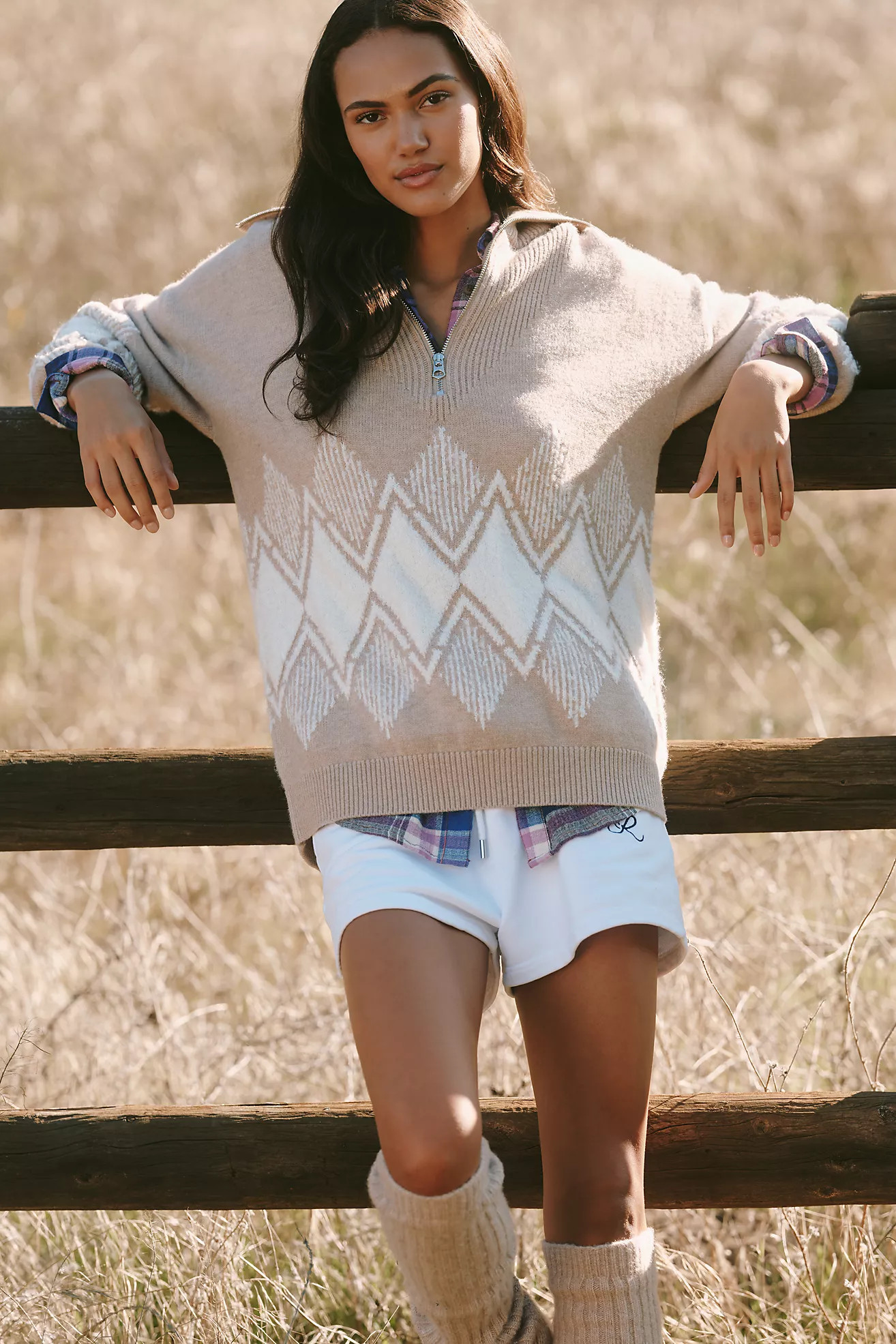 Varley Betty Jacquard Half-Zip Sweater | Anthropologie (US)