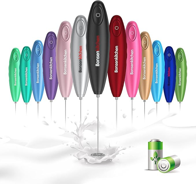 Amazon.com: Bonsenkitchen Handheld Milk Frother, Electric Hand Foamer Blender for Drink Mixer, Pe... | Amazon (US)