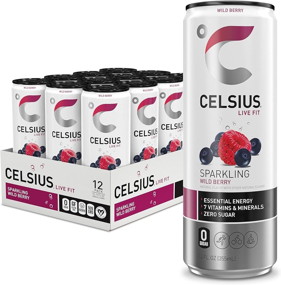 CELSIUS Sparkling Wild Berry, Functional Essential Energy Drink 12 Fl Oz (Pack of 12) | Amazon (US)