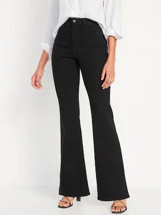 High-Waisted Wow Black Flare Jeans for Women | Old Navy (CA)