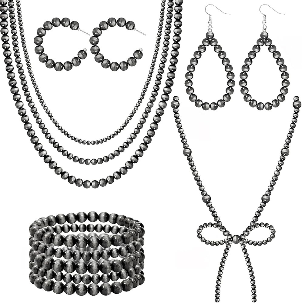NEWITIN 23 Pieces Pearl Jewelry Set for Women Prom Costume Jewels Faux Pearl Necklace Bracelet Ea... | Amazon (US)