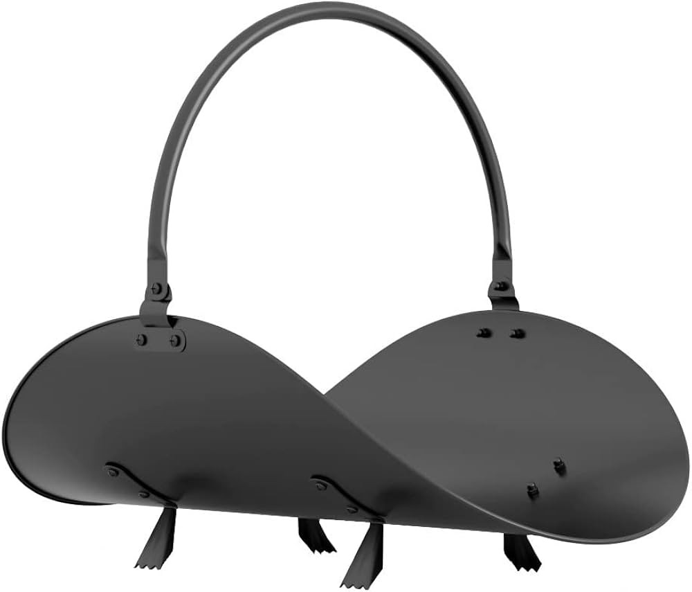 Black Log Holder Indoor and Outdoor Firewood Rack Hearth Basket | Amazon (US)