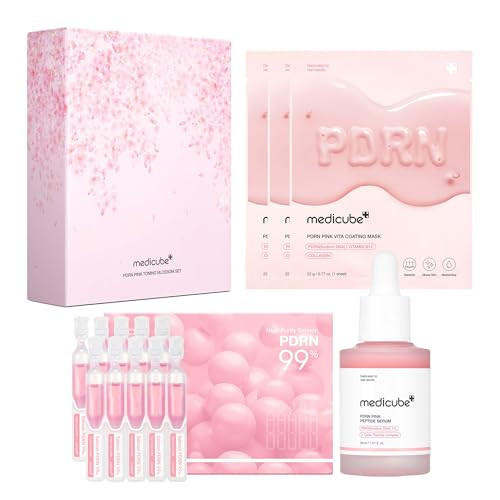 medicube Pink PDRN Trio Gift Set for Glass Glow Skin -Hydrating, Firming, and Radiance-Boosting Skincare Set for Women & Girls | With Salmon DNA PDRN, Peptides and Pink Vitamin | Korean Skincare | Amazon (US)