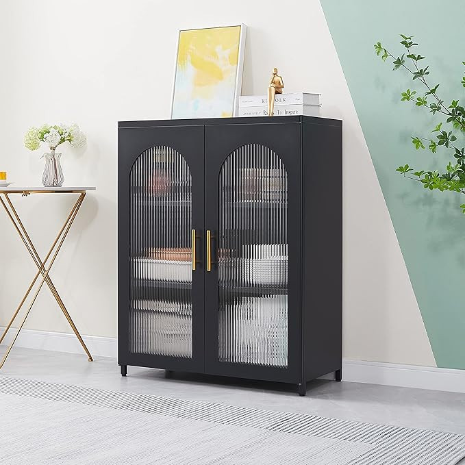 OSEILLC Sideboard Buffet Cabinet, Sideboard and Buffet with Storage, Accent Cabinet with Glass Do... | Amazon (US)