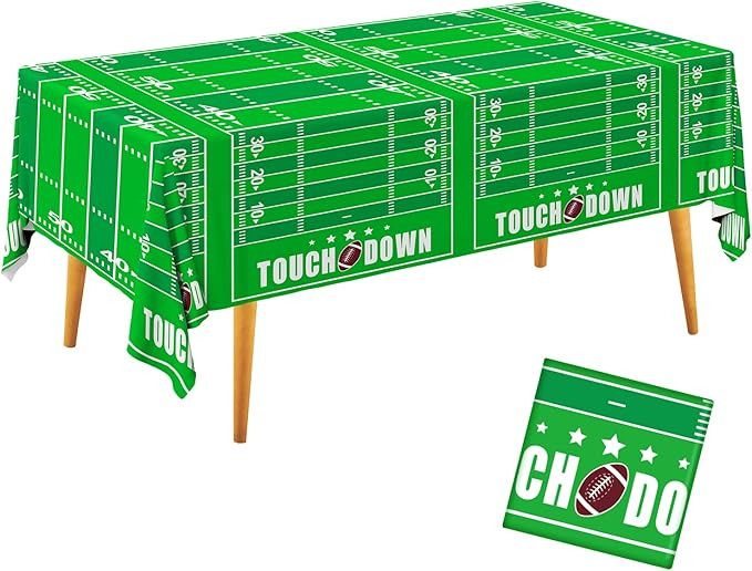 Gatherfun Football Theme Party Disposable Tablecloth Plastic Touchdown Table Cover for Birthday P... | Amazon (US)