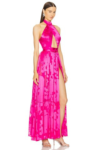 x REVOLVE Carolina Gown in Pink Floral Burnout | Revolve Clothing (Global)