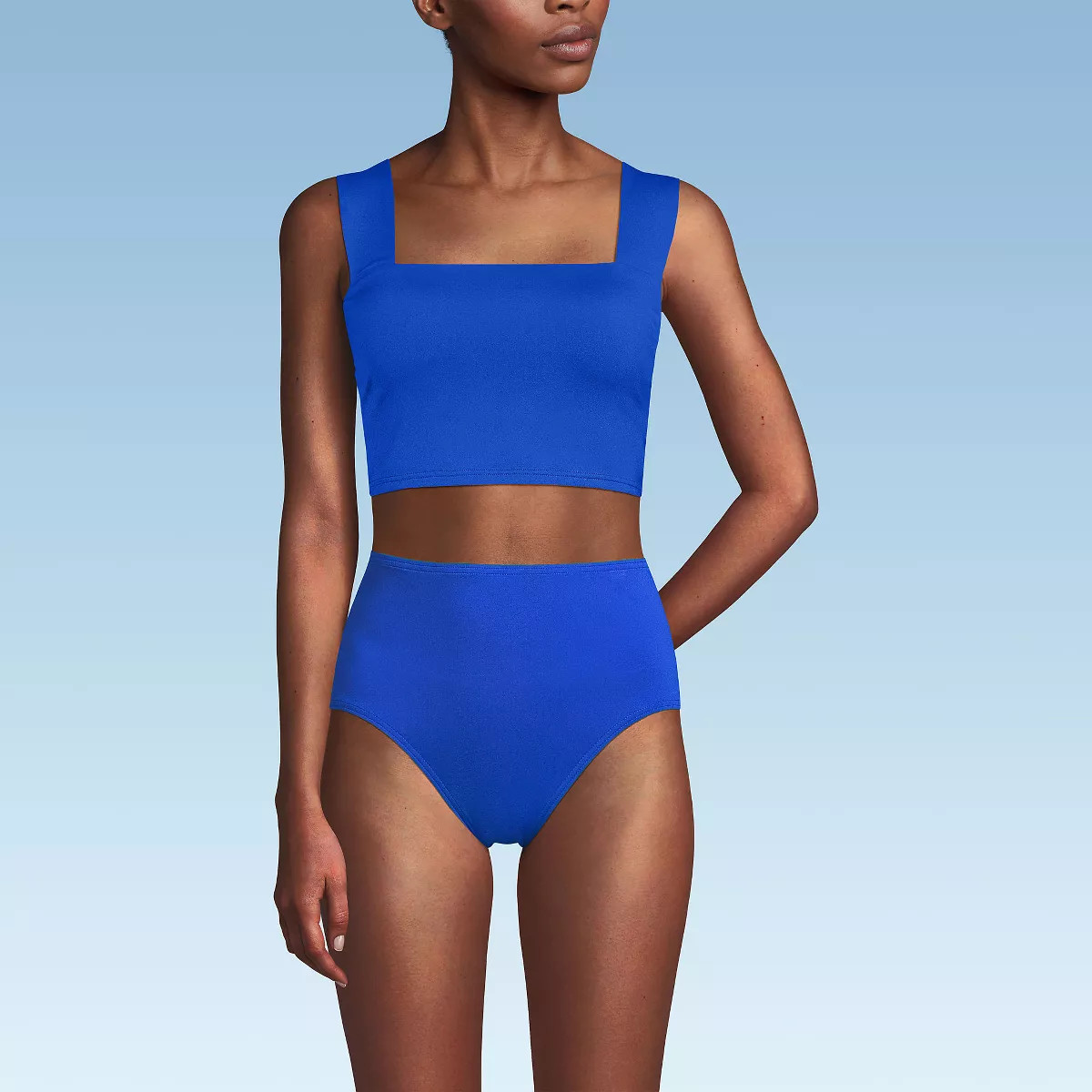 Lands' End Women's Square Neck Midkini Swimsuit Top | Target