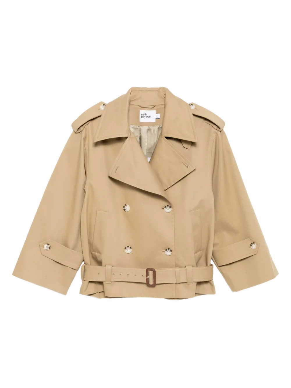 Self-Portrait Trench Jacket | Neutrals | FARFETCH | Farfetch Global