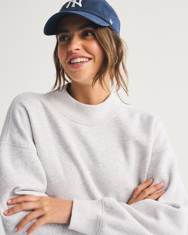 Women's Sunday Mockneck Crew | Women's Tops | Abercrombie.com | Abercrombie & Fitch (US)