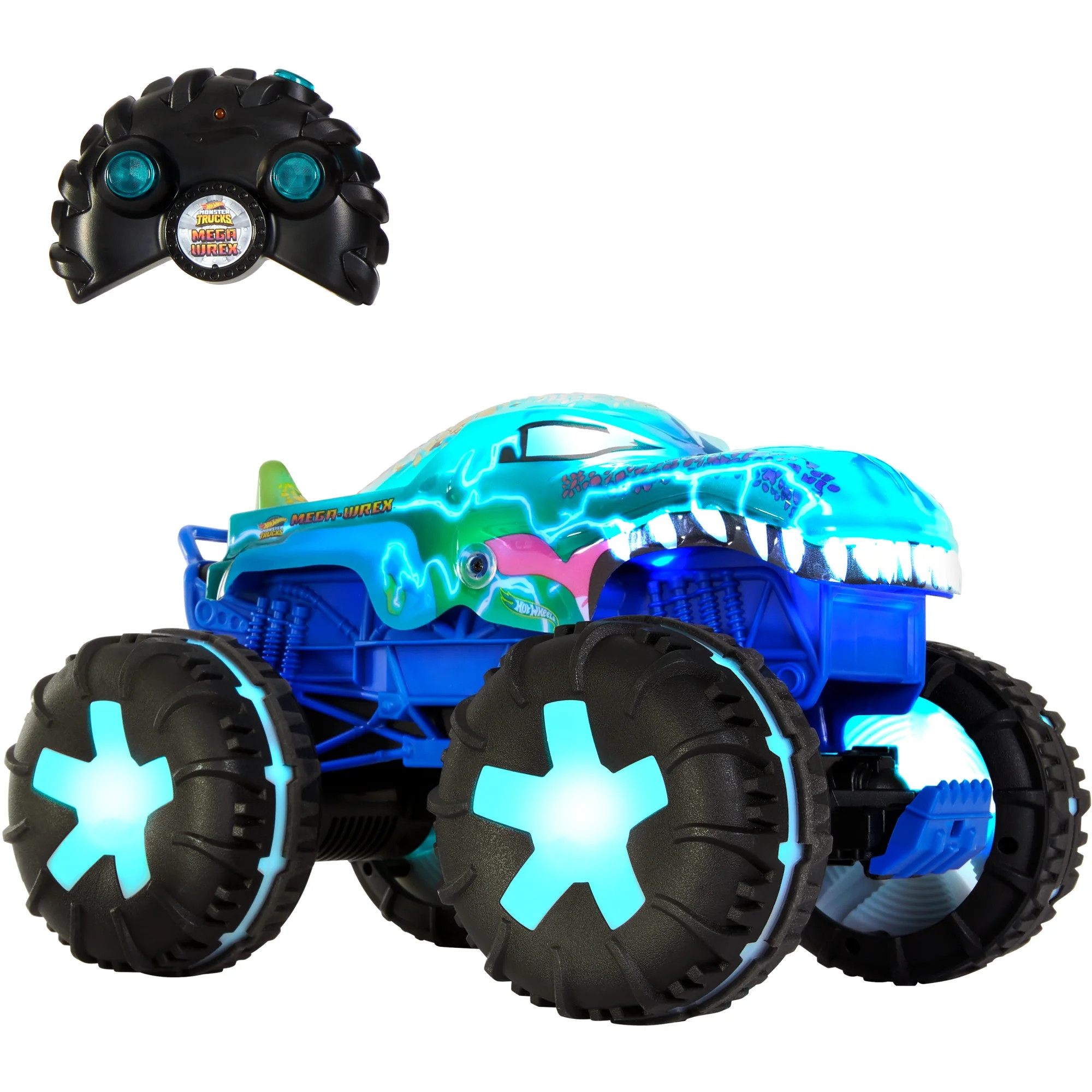 Hot Wheels Monster Trucks 1:15 Scale Mega-Wrex Alive Remote-Control Vehicle, Battery-Powered RC w... | Walmart (US)