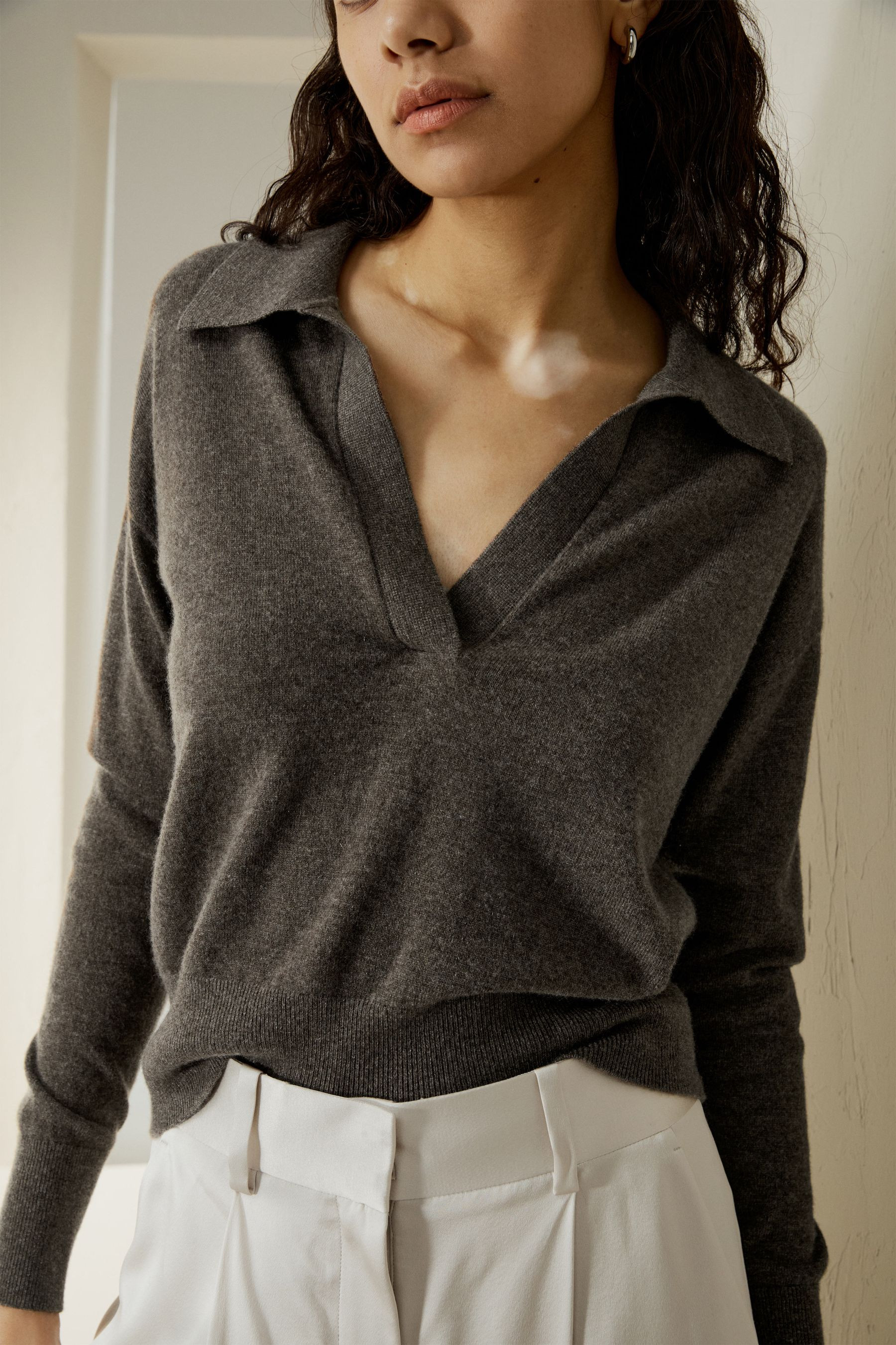 Cashmere Polo Shirt | LILYSILK