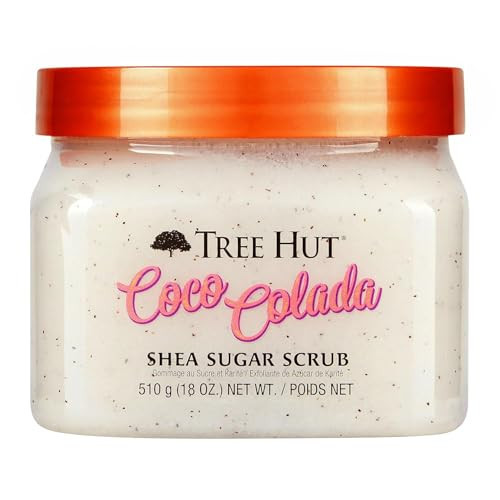 Tree Hut Coco Colada Body Scrub, Exfoliating & Hydrating Sugar Scrub with Shea Butter & Essential Oils, Smooth Skin, Body Exfoliator For All Skin Types, Self Care Gifts for Women, Vegan, 18 Oz | Amazon (US)