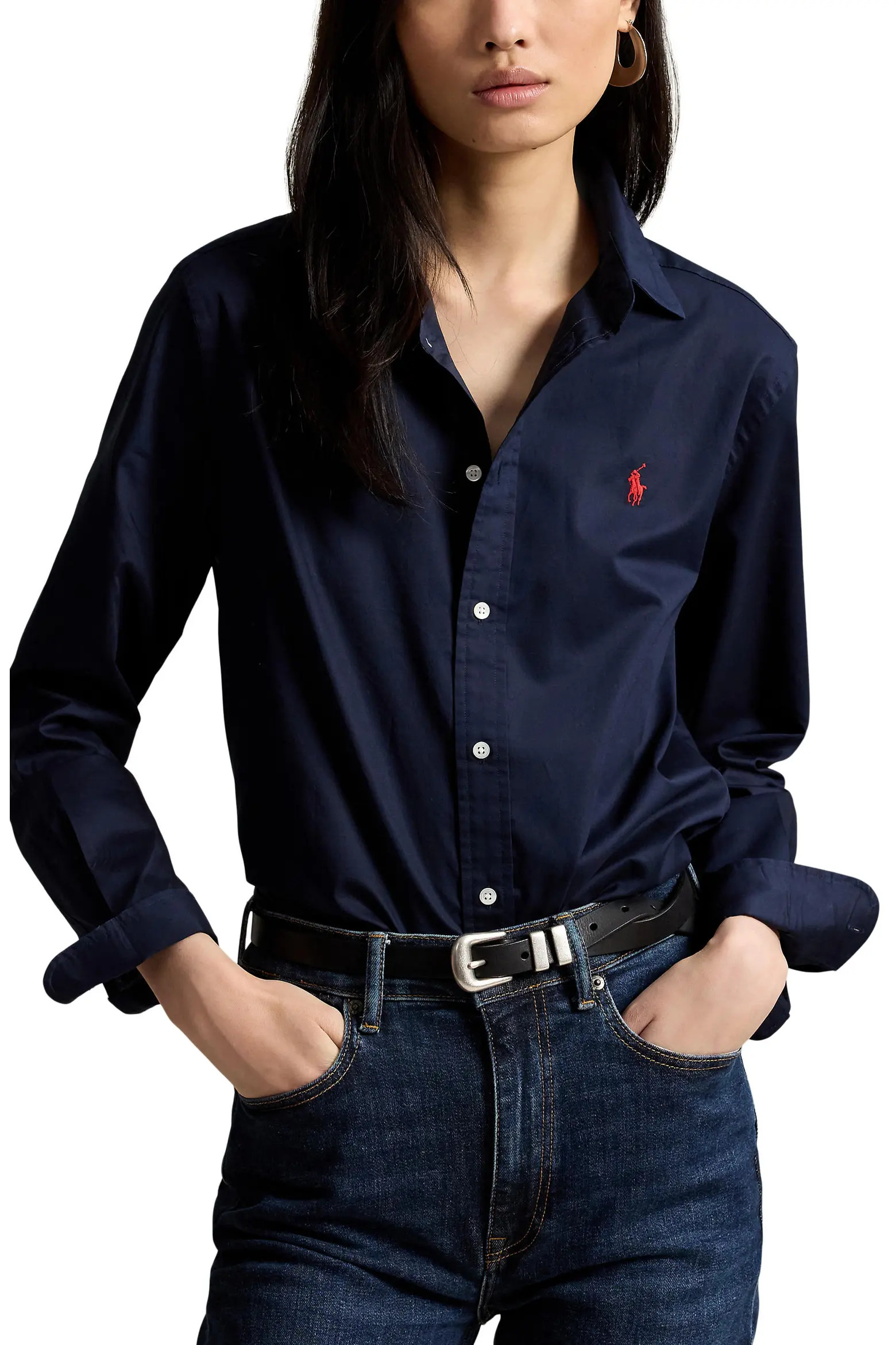 Classic Fit Cotton Twill Button-Up Shirt (Women) | Nordstrom | Nordstrom