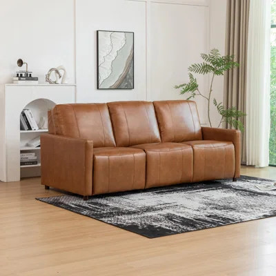 Westwood Real Leather Sofa - Camel Brown | Wayfair North America