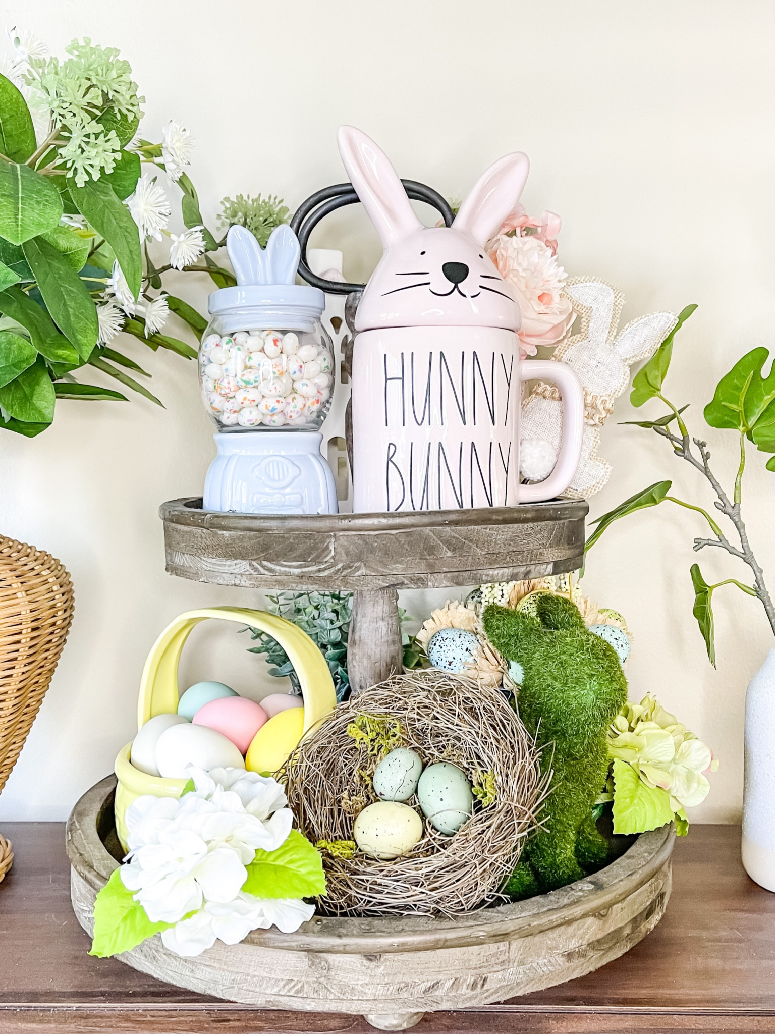 Easter tiered tray. Easter home decor. Farmhouse decor. Tiered tray styling  

#LTKhome #LTKFind #LTKSeasonal