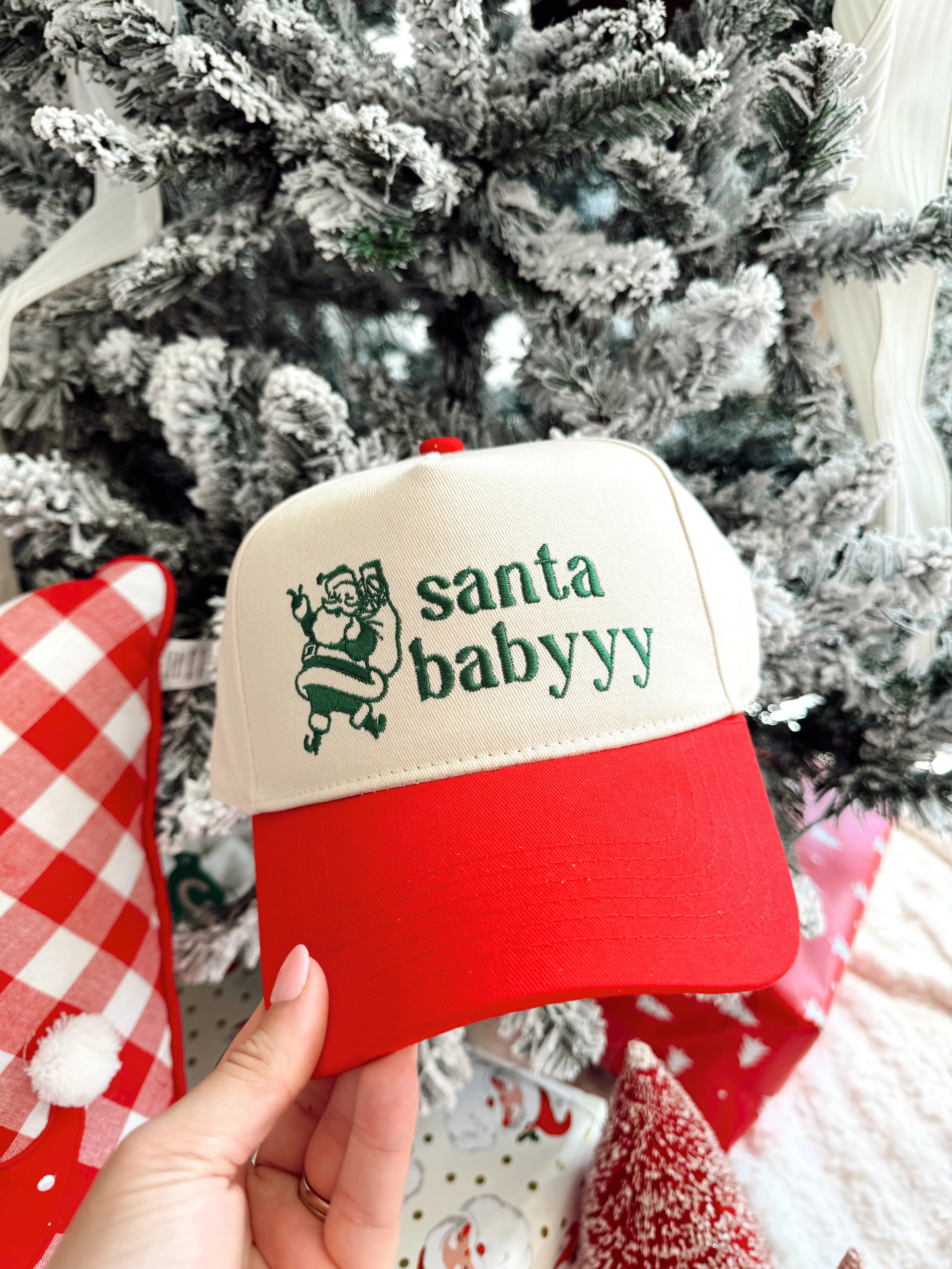 Santa Baby - Red Vintage Trucker Hat | KenzKustomz