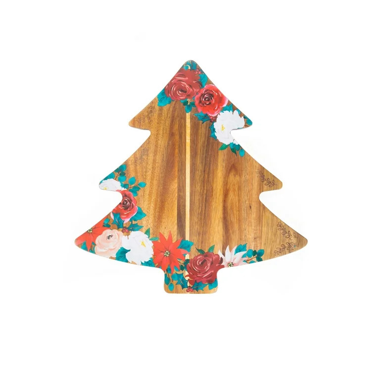 The Pioneer Woman Acacia Christmas Tree Charcuterie Board, 13.98 x 13.98 x 0.78inch | Walmart (US)