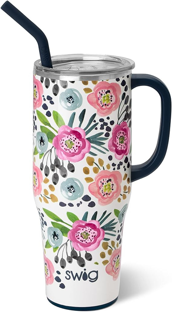 Swig Life 40oz Mega Mug, 40oz Tumbler with Handle and Straw, Extra Large Insulated Tumblers, Cup ... | Amazon (US)