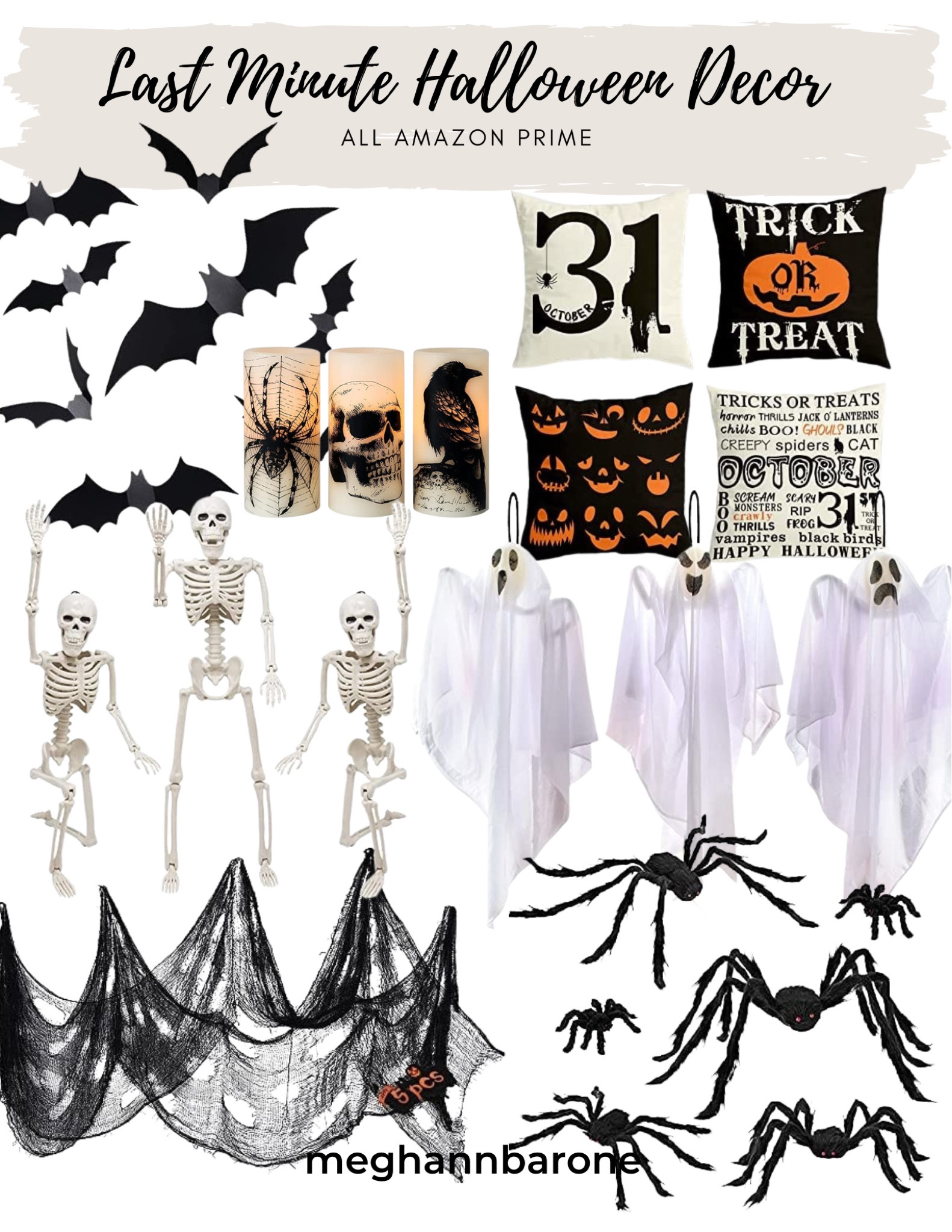 Last minute Halloween decorations that will get here in time from Amazon. Bats, ghosts, spiders, pillows, candles.

#LTKHoliday #LTKhome #LTKunder50