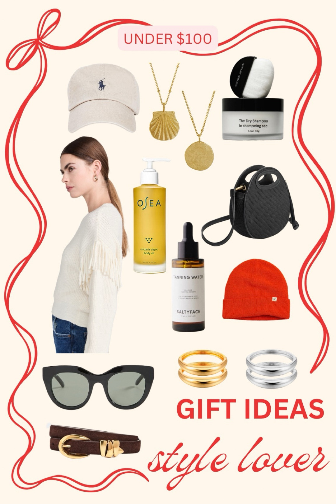Gift ideas under $100 for the style lover 

Osea code : onthedaily for a discount sitewide always 

Saltyface code: CHRISTINAROBINS is good sitewide always



Crown affair
Dry shampoo
Madewell
Winter hat
White sweater
Small shop
Polo hat
Osea
 

#LTKCyberWeek #LTKHoliday #LTKGiftGuide