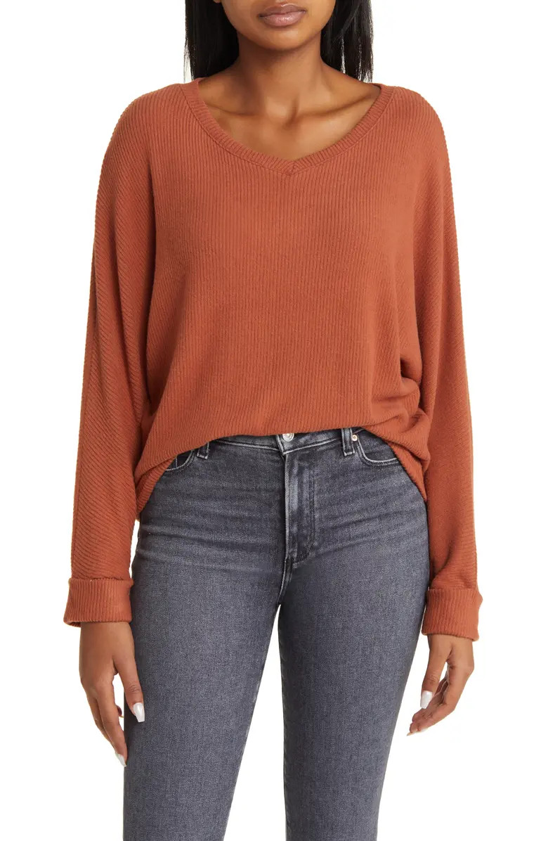 Dolman Sleeve Rib Sweater | Nordstrom