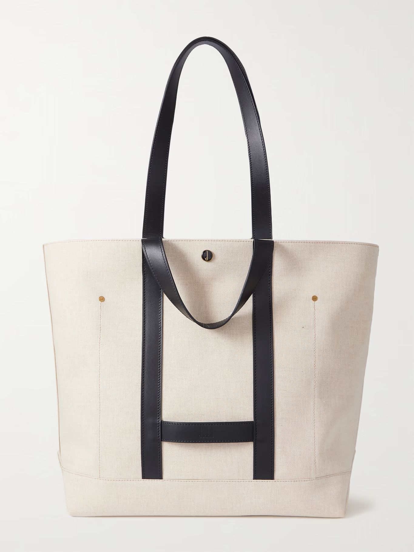 Beige Leather-Trimmed Linen and Cotton-Blend Tote Bag | DUNHILL | MR PORTER | Mr Porter (US & CA)
