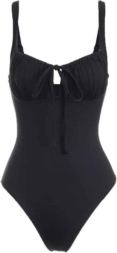 Women’s Tie Floral Sexy One-Piece Tankini Bathing Suits Slimming Swimsuit | Amazon (US)